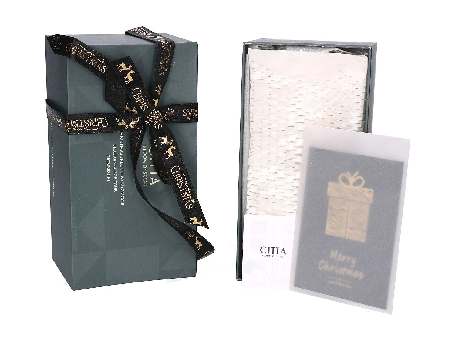 Candela cera profumata albero aroma di legno Agar confezione 2 pz cm 22,5x12x10