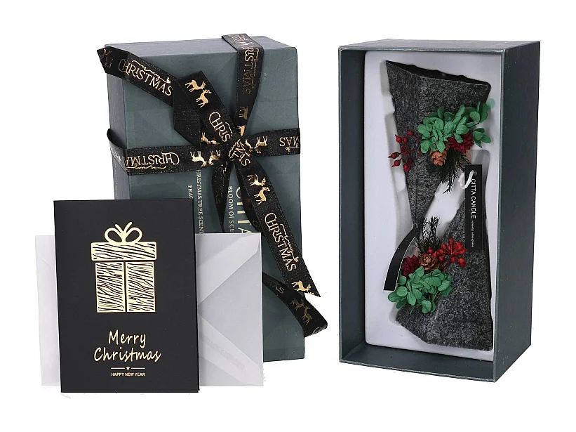 Candela cera profumata albero aroma di legno Agar confezione 2 pz cm 22,5x12x10