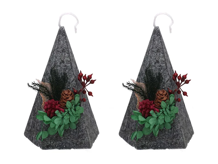 Candela cera profumata albero aroma di legno Agar confezione 2 pz cm 22,5x12x10