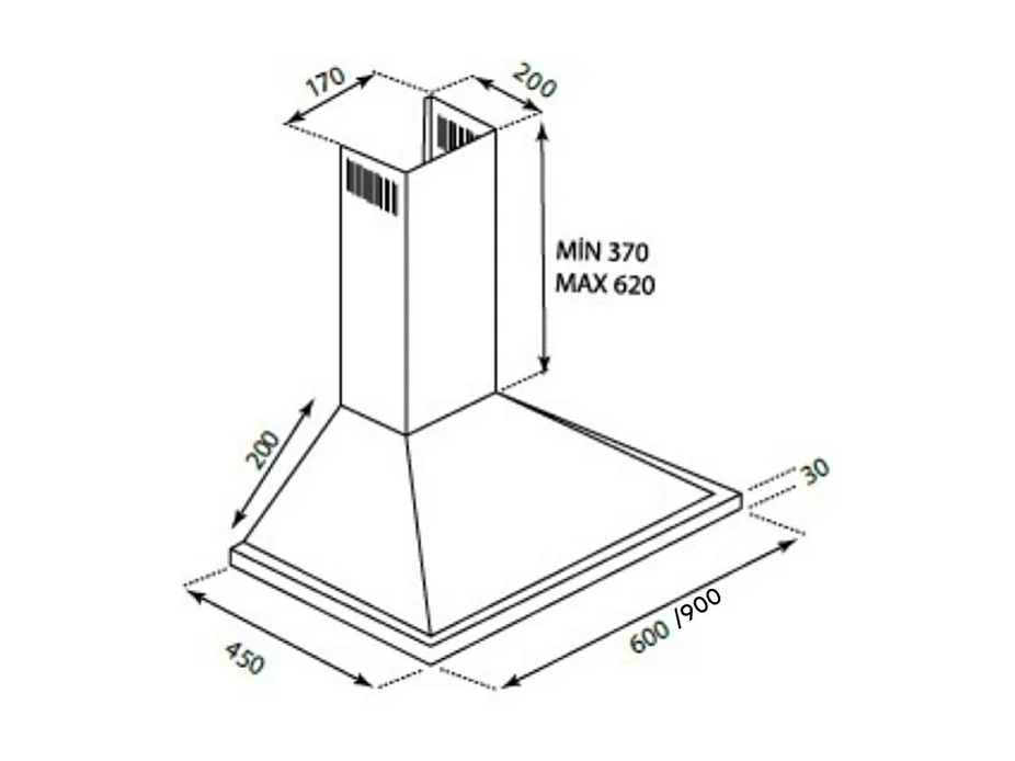 Samet Cappa a piramide Eolo 60 inox 60 cm