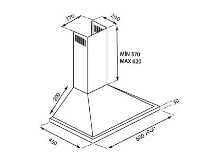 Samet Cappa a piramide Eolo 60 inox 60 cm