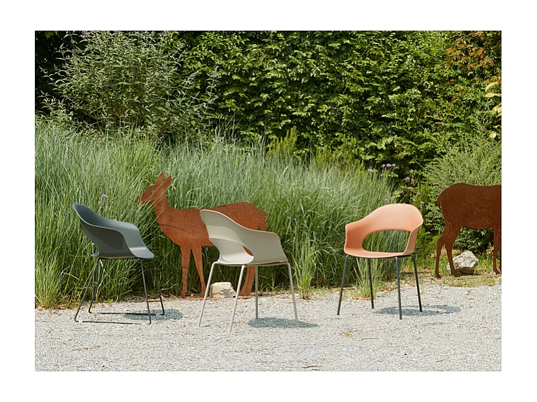 SET 2 SEDIE NATURAL LADY B TECNOPOLIMERO MADE IN ITALY SCAB DESIGN - Antracite 81