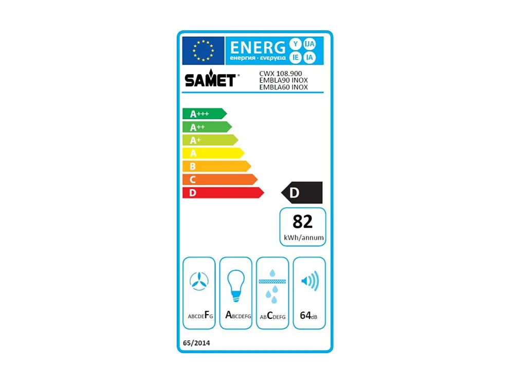 Samet Cappa Embla 60 da parete acciaio inox