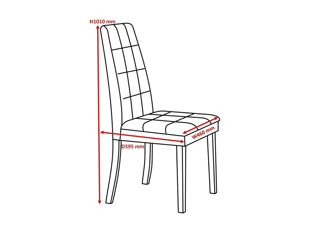 Set di 2 Sedie Tim in legno colore bianco e seduta in tessuto grigio