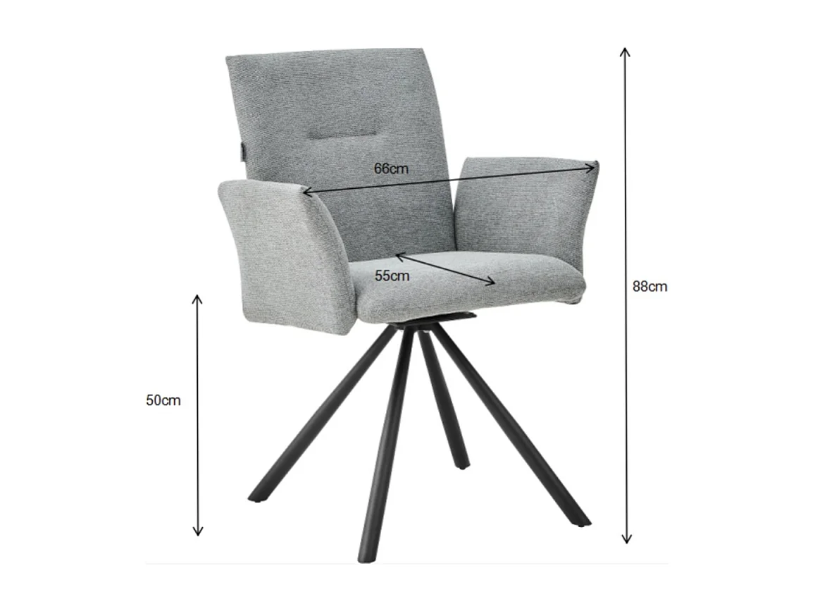 Set di 2 Sedie imbottita Mosaic in tessuto colore grigio