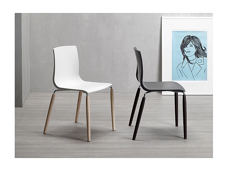 SET DUE SEDIE NATURAL ALICE TECNOPOLIMERO MADE IN ITALY SCAB DESIGN - Lino 11