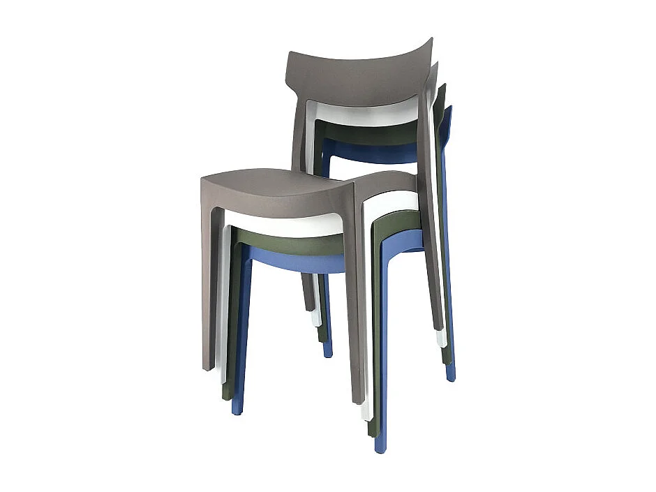 Set Da 4 sedie Cordoba In Polipropilene Tortora Per Soggiorno, Cucina E Arredo Bar