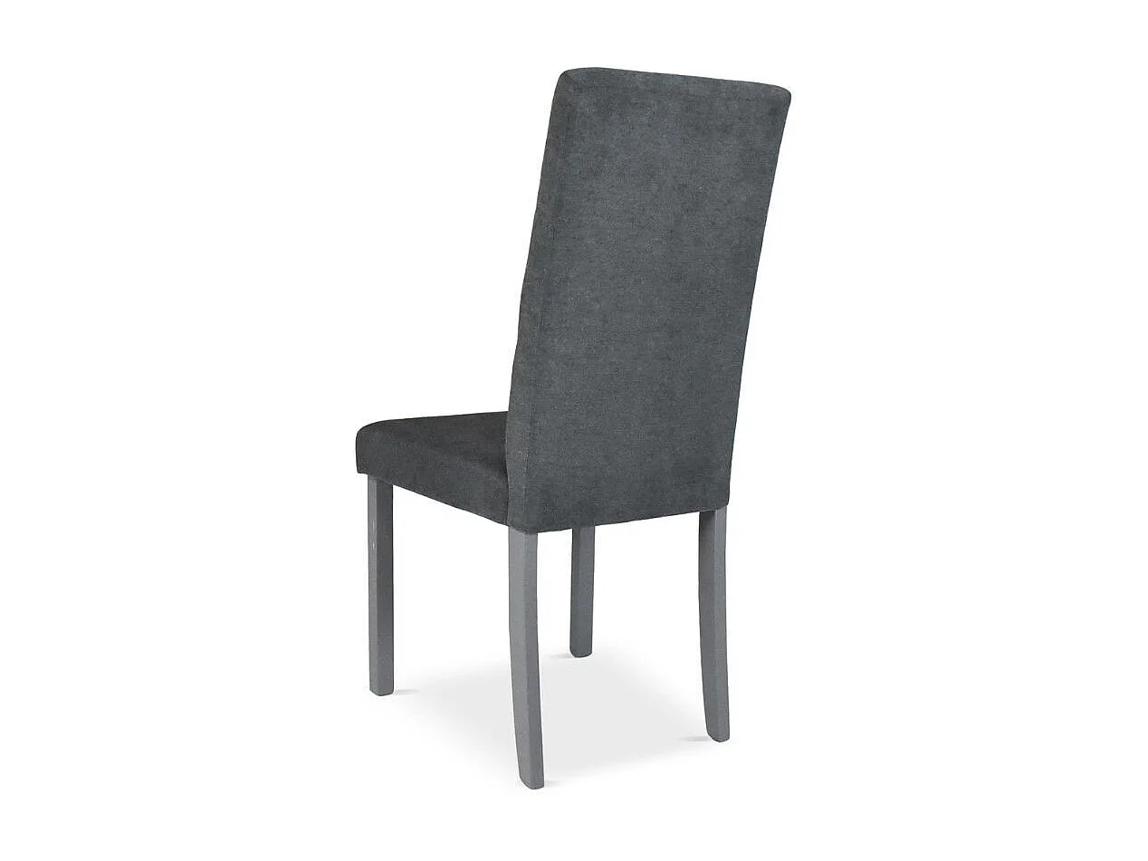 Set di 2 Sedie Eric in legno colore grigio con seduta in tessuto grigio