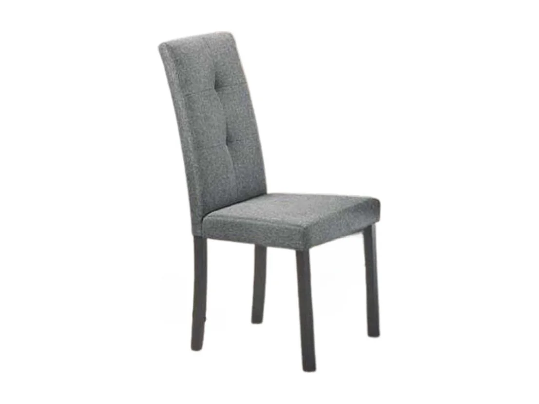 Set di 2 Sedie Eric in legno colore grigio con seduta in tessuto grigio