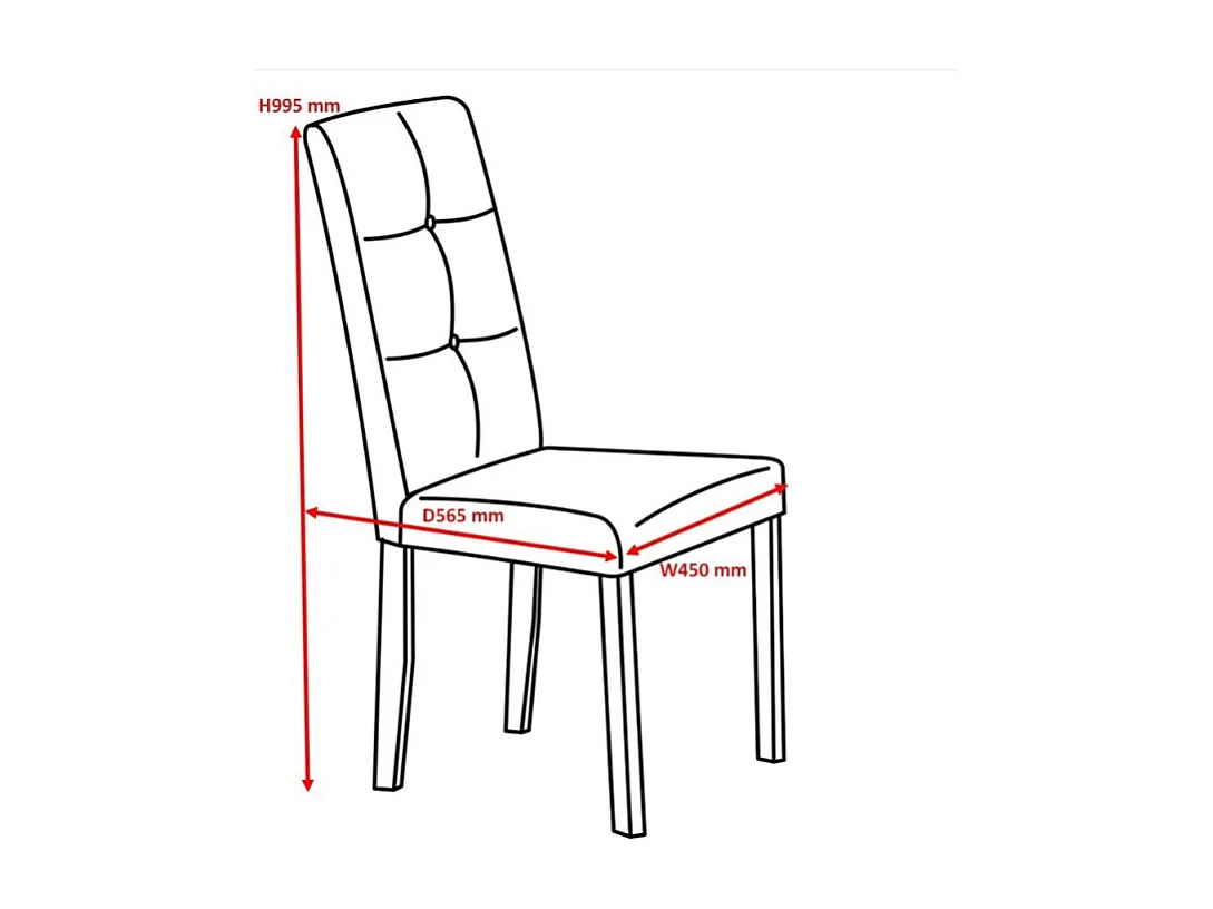 Set di 2 Sedie Eric in legno colore grigio con seduta in tessuto grigio