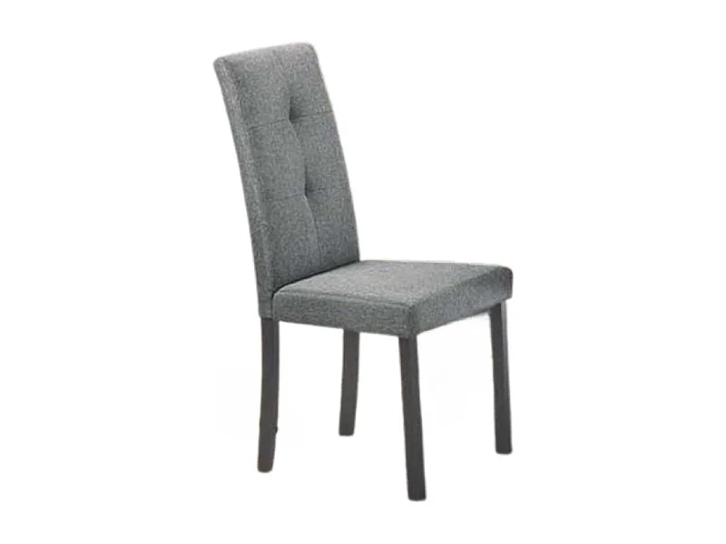 Set di 2 Sedie Eric in legno colore grigio con seduta in tessuto grigio