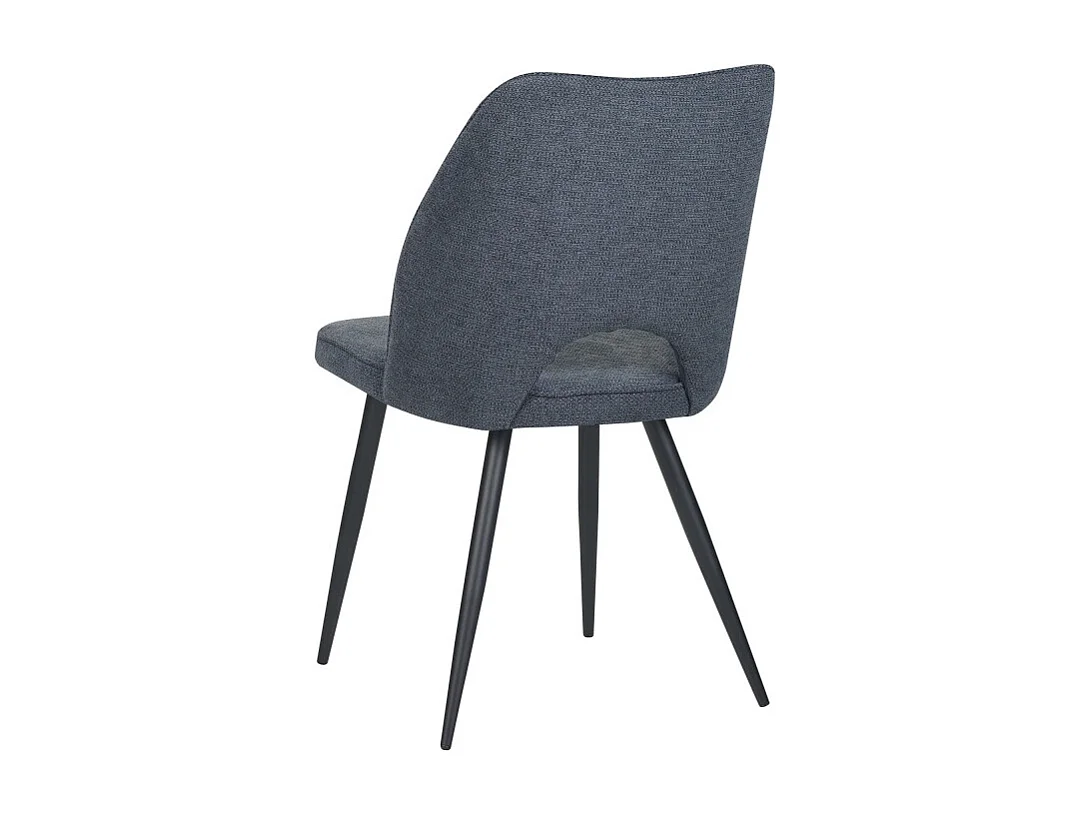 Set Da 4 Sedie Virginia Tessuto Blu Gambe Nere