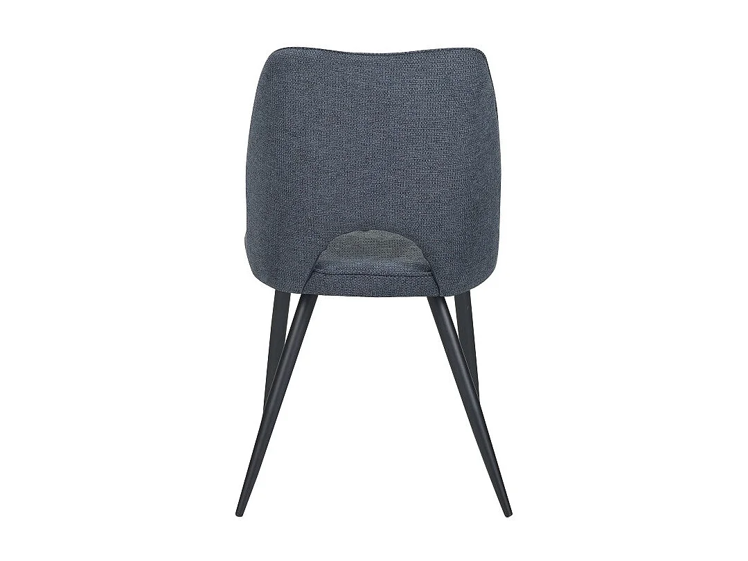 Set Da 4 Sedie Virginia Tessuto Blu Gambe Nere