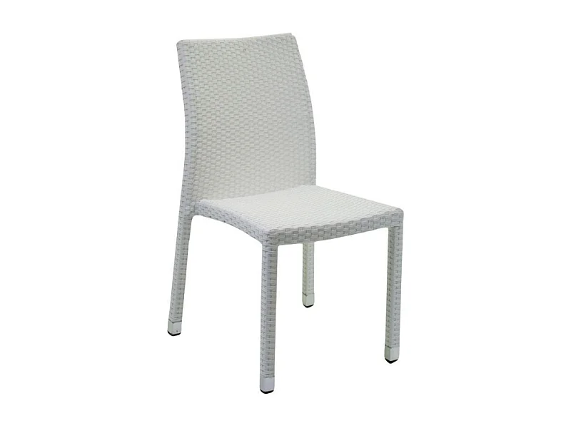 Sedia polyrattan adila bianco ghiaccio quadro cm 47x61h44/46/88