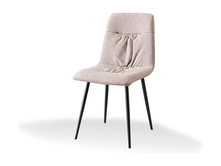 Set Da 4 Sedie Karen Tessuto Tortora/Gambe Nere