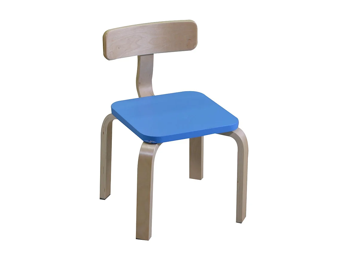 Sedia bimbi legno blu cm 36x31h30/51