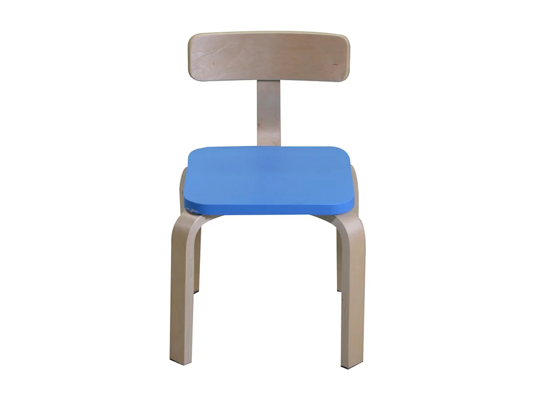 Sedia bimbi legno blu cm 36x31h30/51