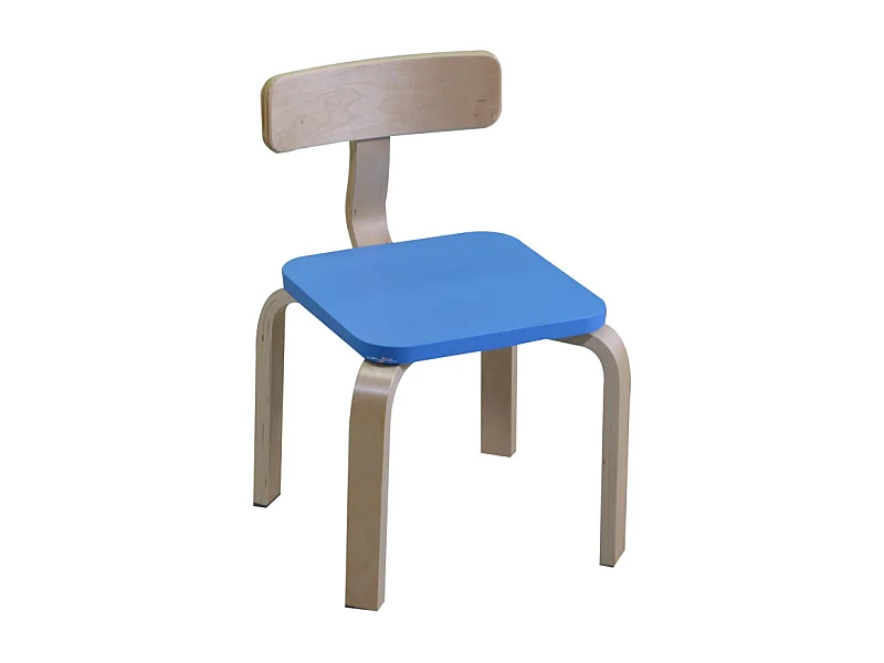 Sedia bimbi legno blu cm 36x31h30/51