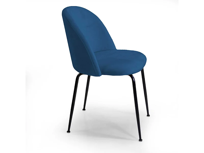 Sedia velluto Sammi blu struttura nero cm 50x57h47/77,5