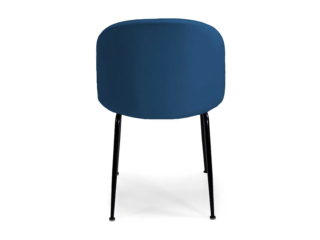 Sedia velluto Sammi blu struttura nero cm 50x57h47/77,5