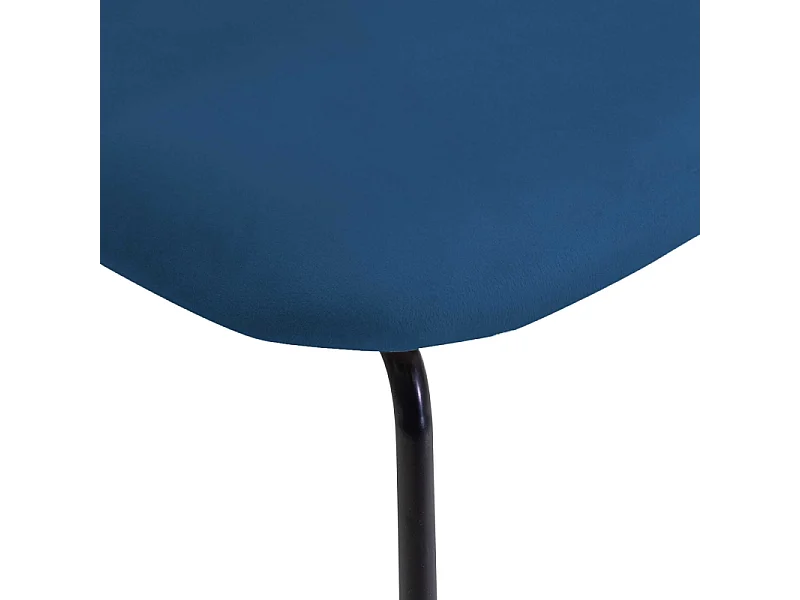 Sedia velluto Sammi blu struttura nero cm 50x57h47/77,5