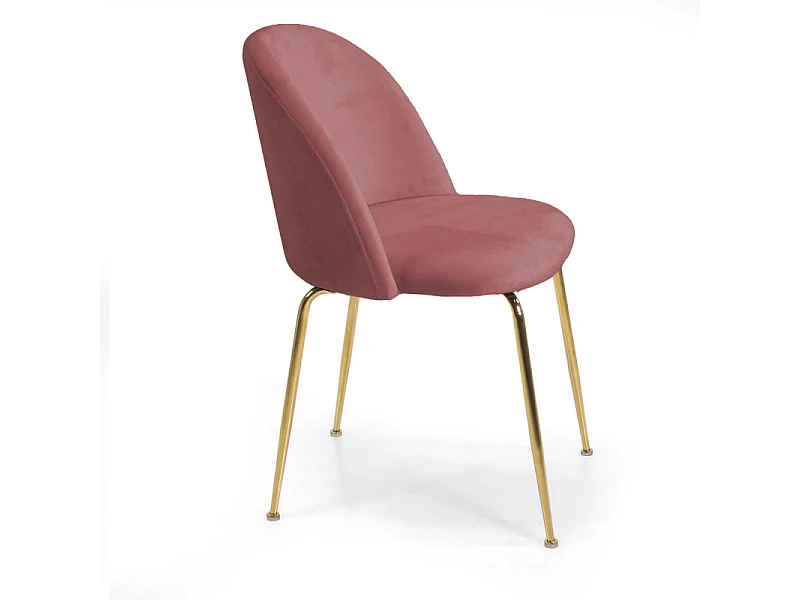 Sedia velluto Sammi rosa antico struttura oro cm 50x57h47/77,5