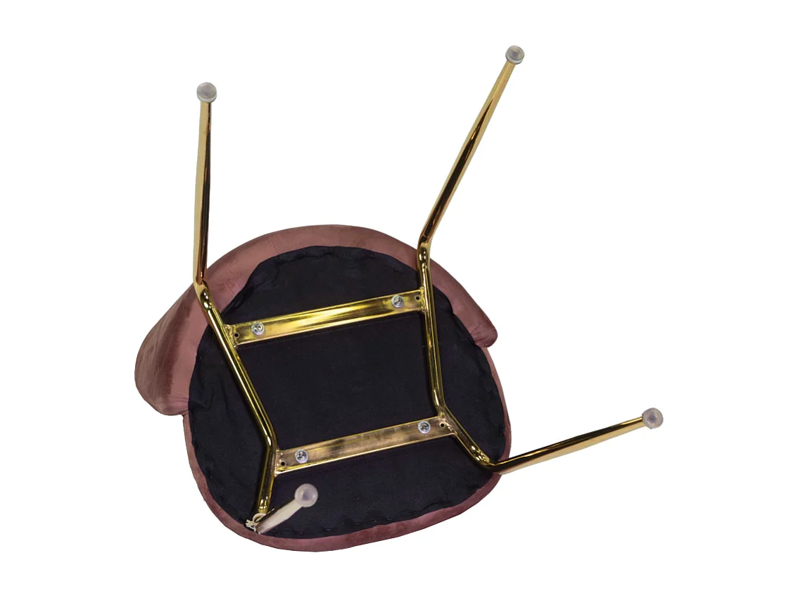 Sedia velluto Sammi rosa antico struttura oro cm 50x57h47/77,5