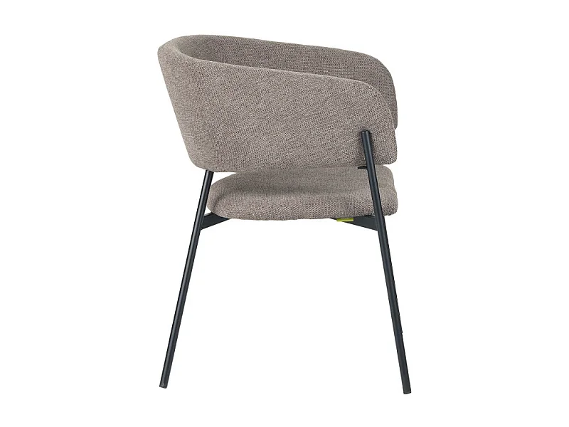 Set Da 4 poltrone Brigitte Tessuto Tortora Gambe Nere Per Soggiorno, Cucina E Arredo Bar