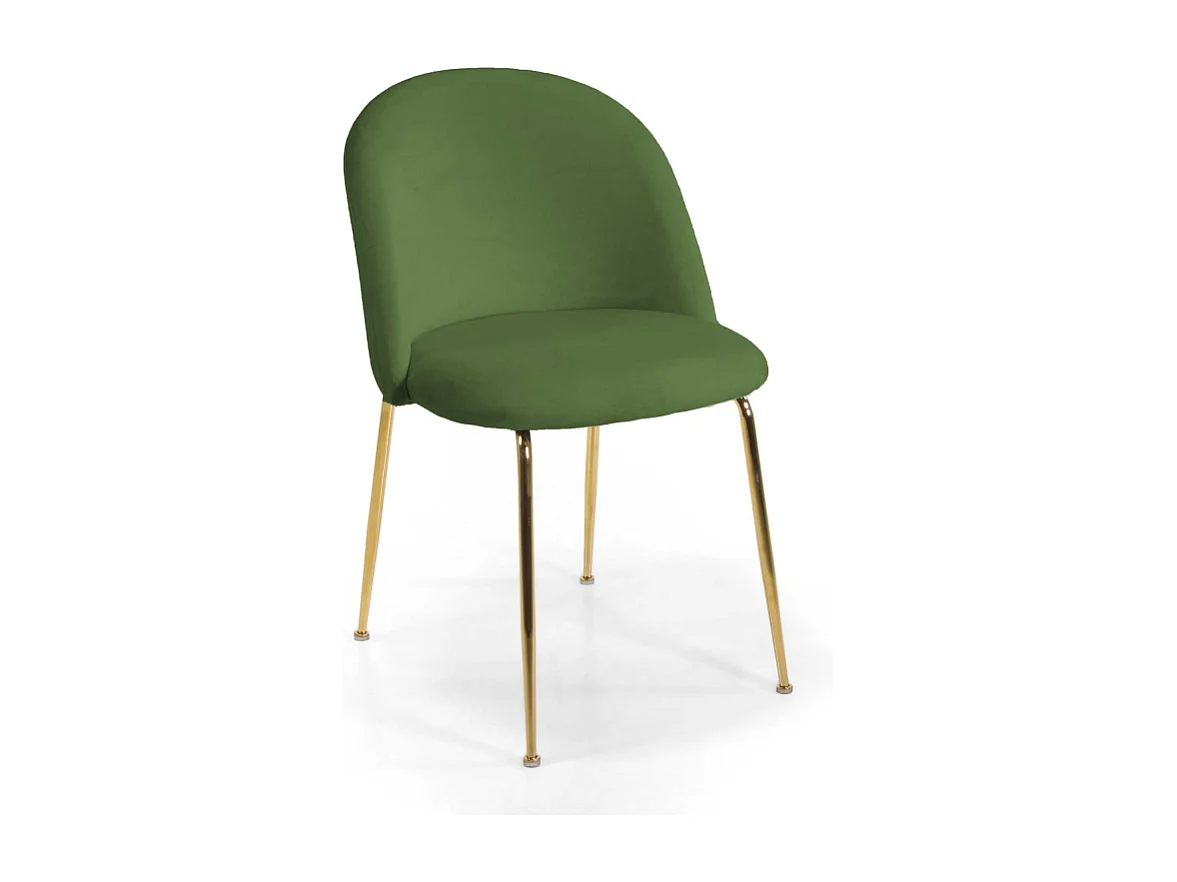 Sedia velluto Sammi verde struttura oro cm 50x57h47/77,5