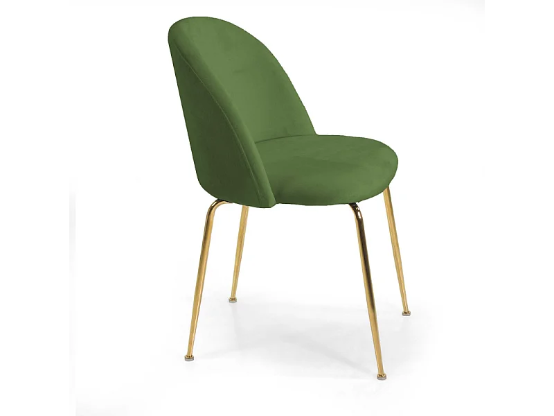 Sedia velluto Sammi verde struttura oro cm 50x57h47/77,5