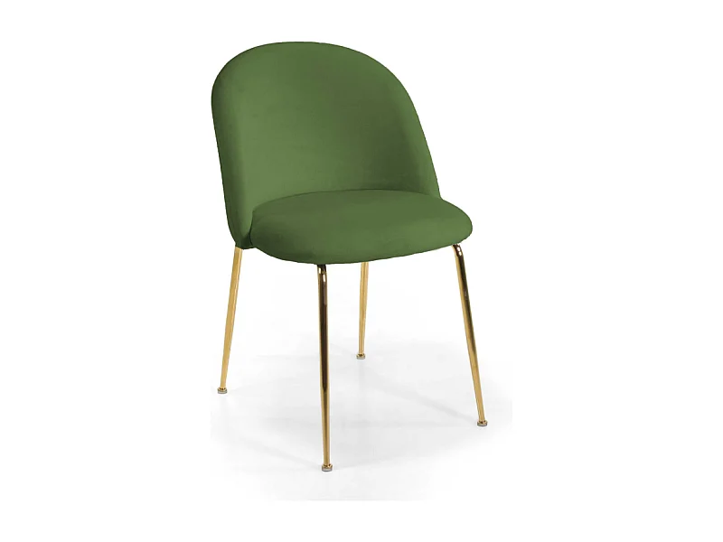 Sedia velluto Sammi verde struttura oro cm 50x57h47/77,5