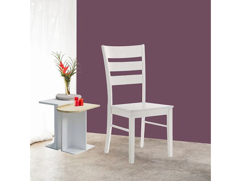 Set di 2 Sedie in legno Lisa colore bianco H 99x46x54.5 cm.