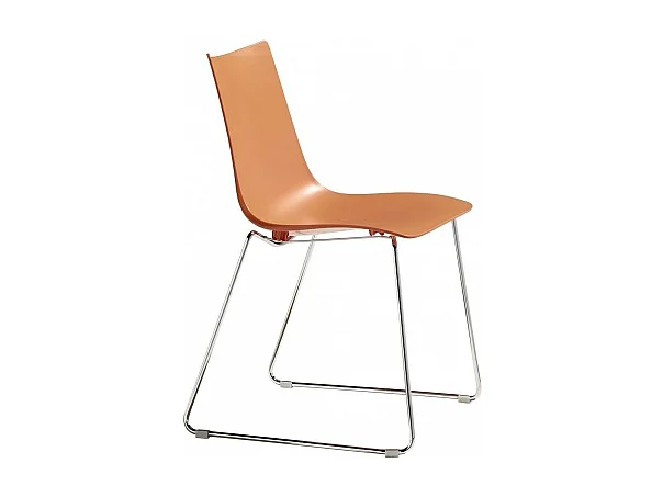 SET 2 SEDIE ZEBRA A SLITTA TECNOPOLIMERO SCABDESIGN MADE IN ITALY - Arancione 30