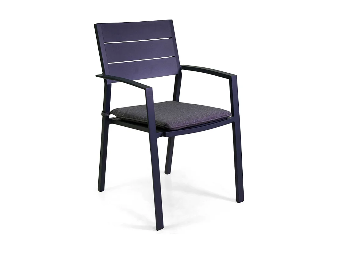 Poltrona alluminio Salomon antracite con cuscino cm 55x60h89