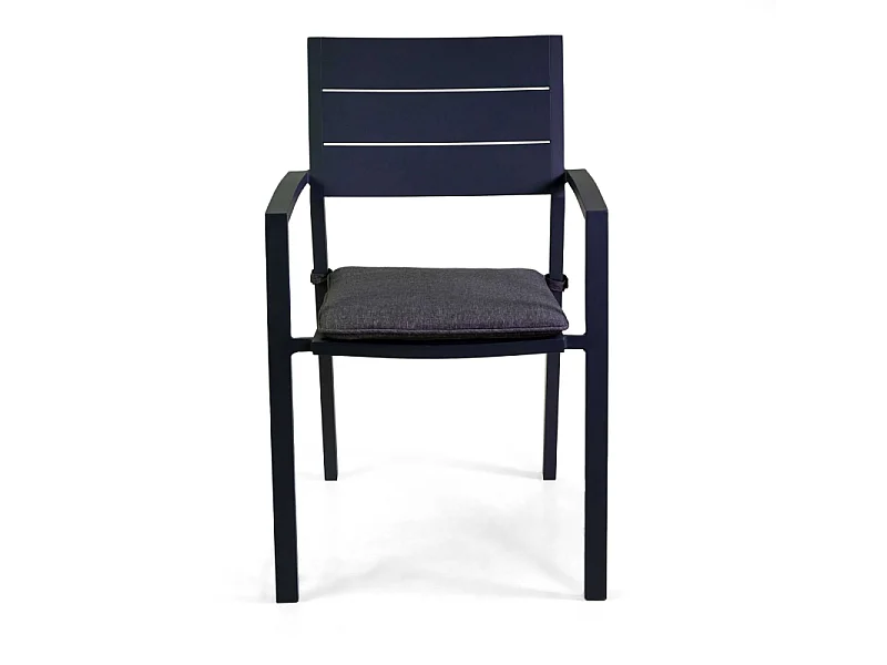 Poltrona alluminio Salomon antracite con cuscino cm 55x60h89