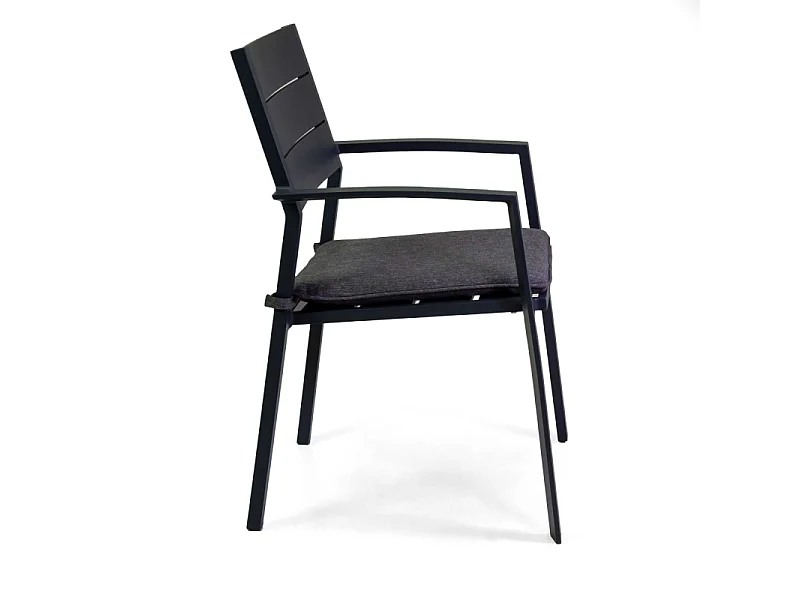 Poltrona alluminio Salomon antracite con cuscino cm 55x60h89