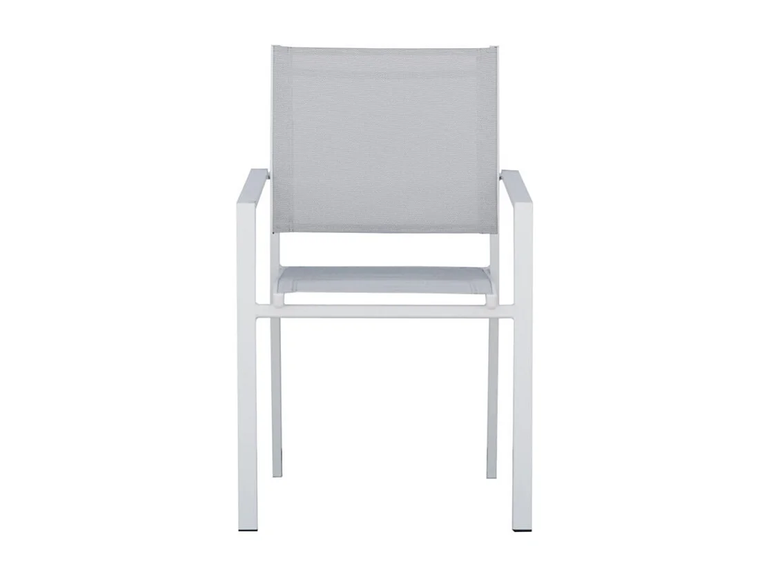 Sedia Zara Alluminio Bianco Text Grigio Chiaro Moia