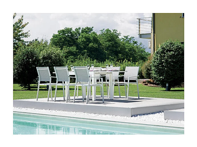 Sedia Zara Alluminio Bianco Text Grigio Chiaro Moia