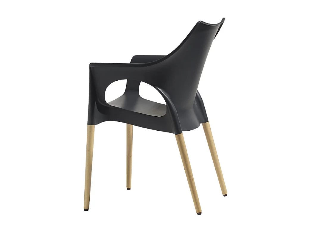 SET 4 SEDIE NATURAL OLA TECNOPOLIMERO SCAB DESIGN MADE IN ITALY - Antracite 81