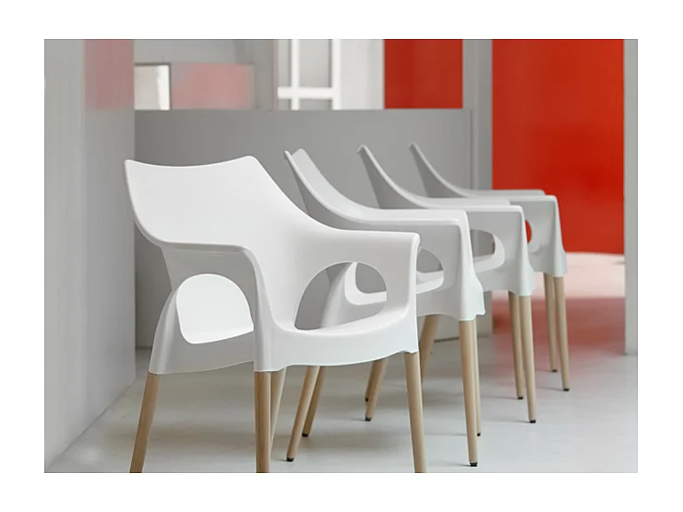 SET 4 SEDIE NATURAL OLA TECNOPOLIMERO SCAB DESIGN MADE IN ITALY - Antracite 81