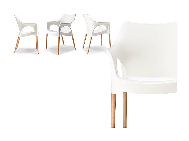 SET 4 SEDIE NATURAL OLA TECNOPOLIMERO SCAB DESIGN MADE IN ITALY - Antracite 81