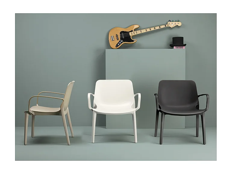 SET 2 SEDIE GINEVRA LOUNGE TECNOPOLIMERO MADE IN ITALY SCAB DESIGN - Tortora 15