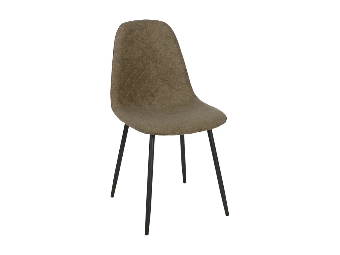 Set Da 4 sedie New Lena Tessuto Tortora Gambe Nere Per Soggiorno, Cucina E Arredo Bar