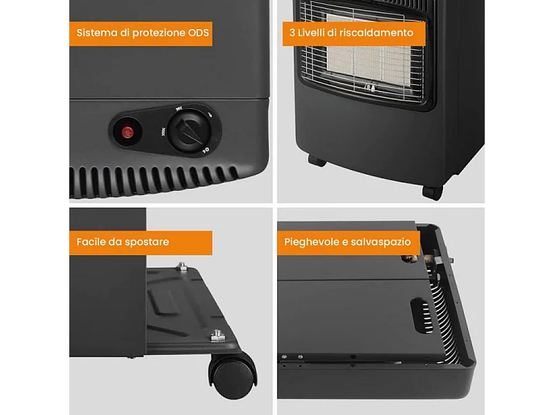 Stufa White a gas pieghevole con vano bombola fino a 15kg 4200W