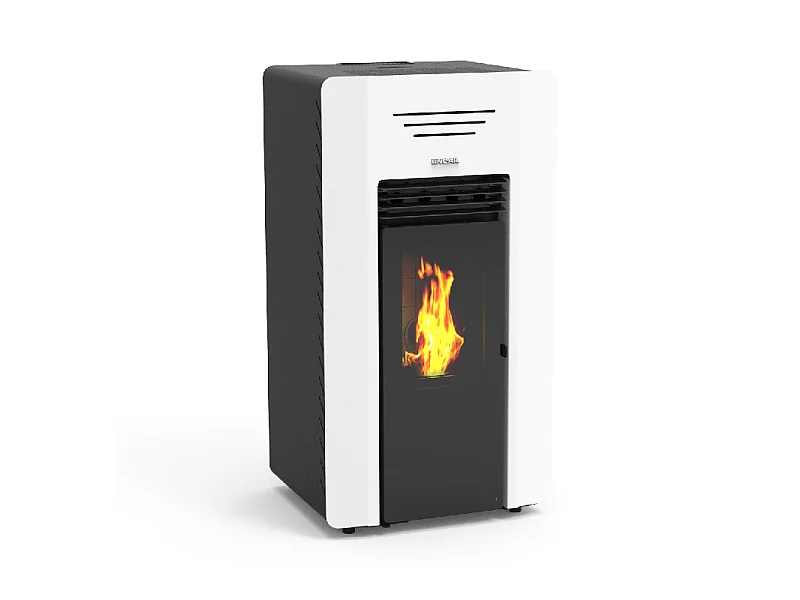 Windy stufa a pellet canalizzata 13,2kw in acciaio bianco Lincar