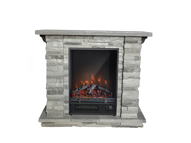 Tigullio – Camino Elettrico da terra – Rifinito Effetto Pietra