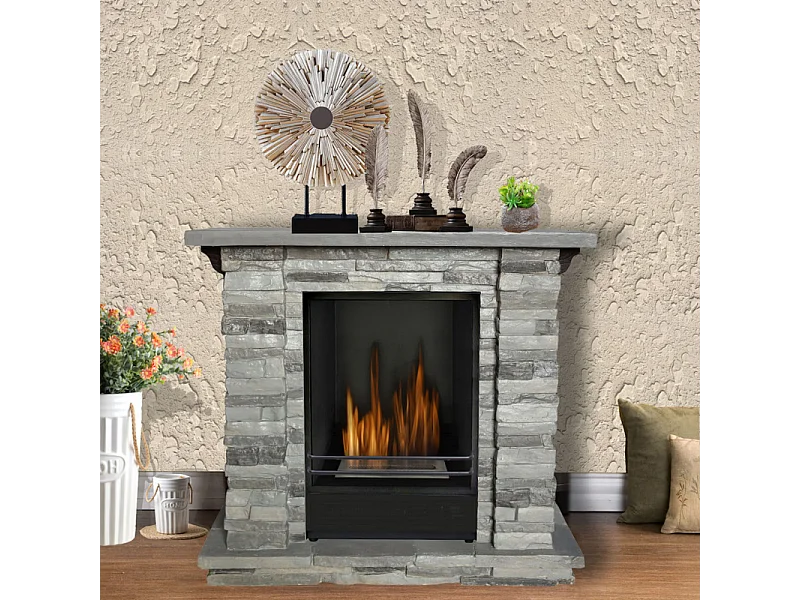 Tigullio – Camino a Bioetanolo Effetto Pietra – Biocamino da terra