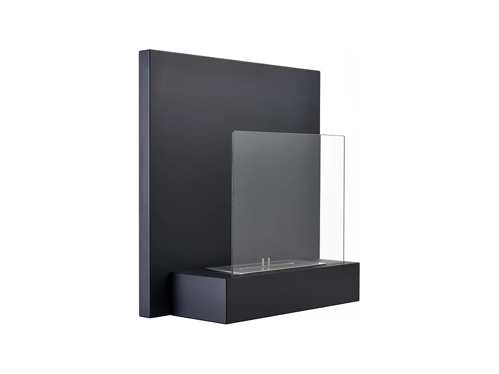 MONET Caminetto a bioetanolo da parete Nero