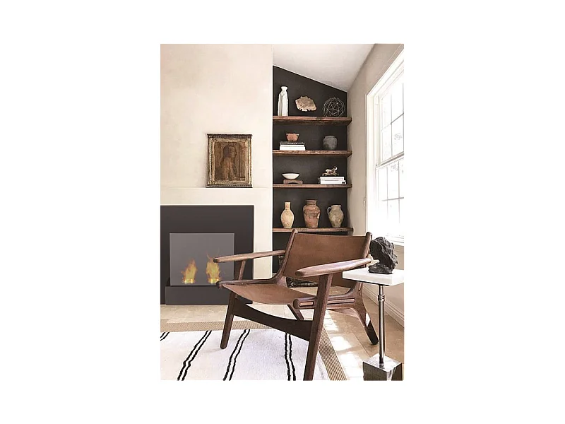 MONET Caminetto a bioetanolo da parete Nero