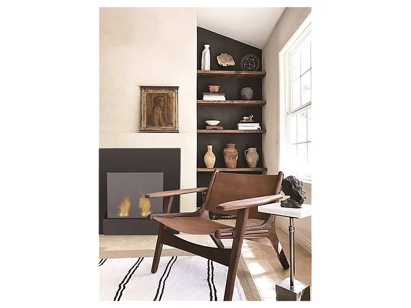 MONET Caminetto a bioetanolo da parete Nero